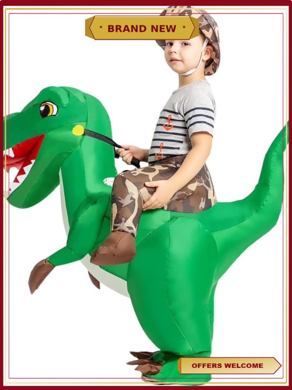 Kids Inflatable Dinosaur Costume, Blow Up Halloween Party Cosplay, Unisex